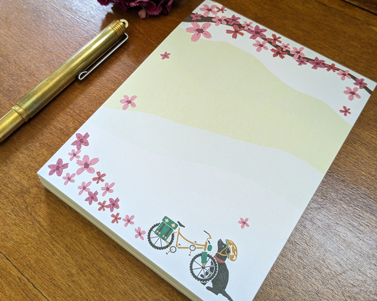 Spring Biking Pup Notepad