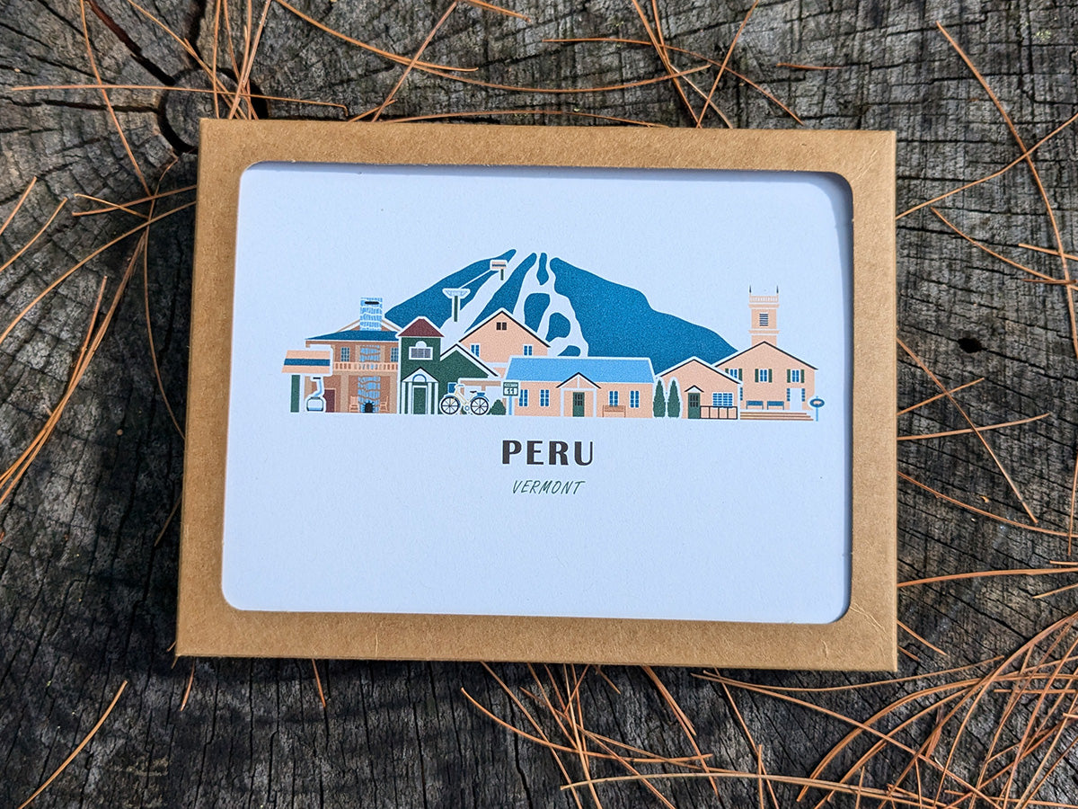 Peru Vermont Cityscape | Blank Greeting Card Set
