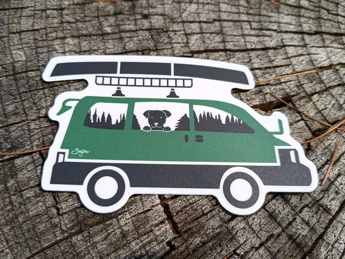 Vanlife Pup Waterproof Sticker