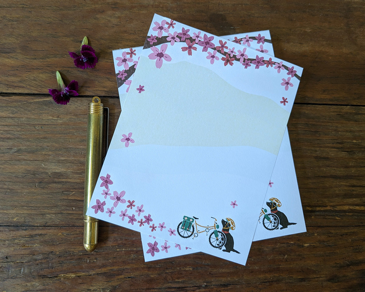 Spring Biking Pup Notepad