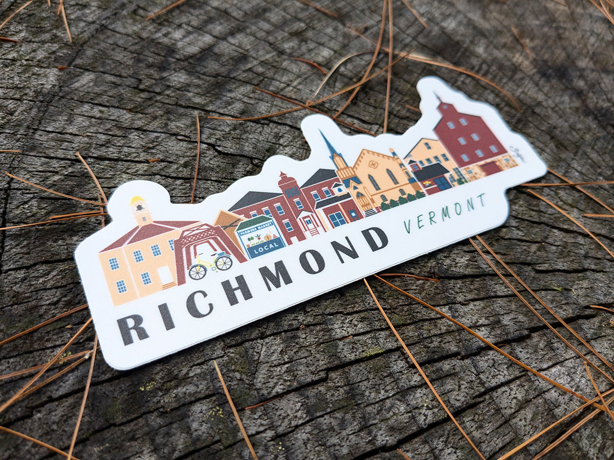 Richmond Vermont Cityscape Waterproof Sticker