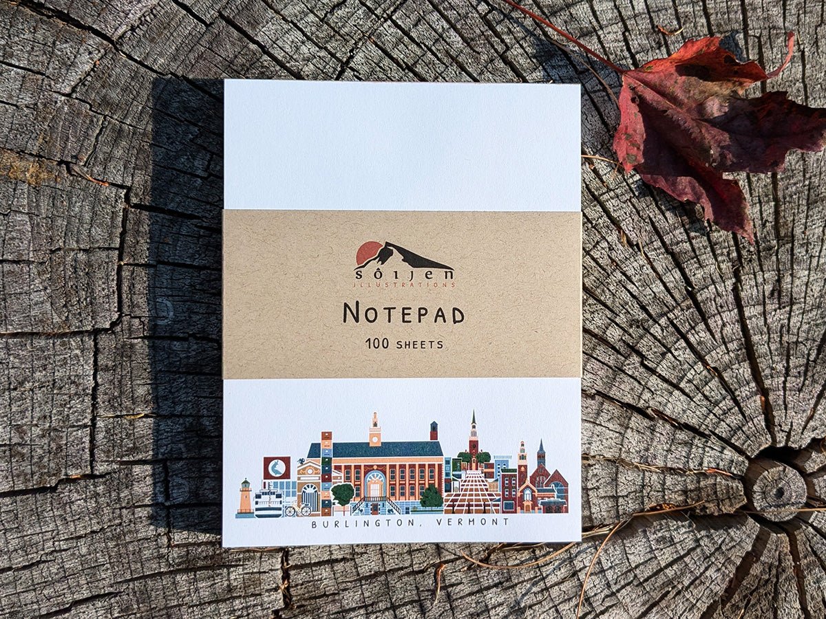 Burlington Vermont Cityscape Notepad