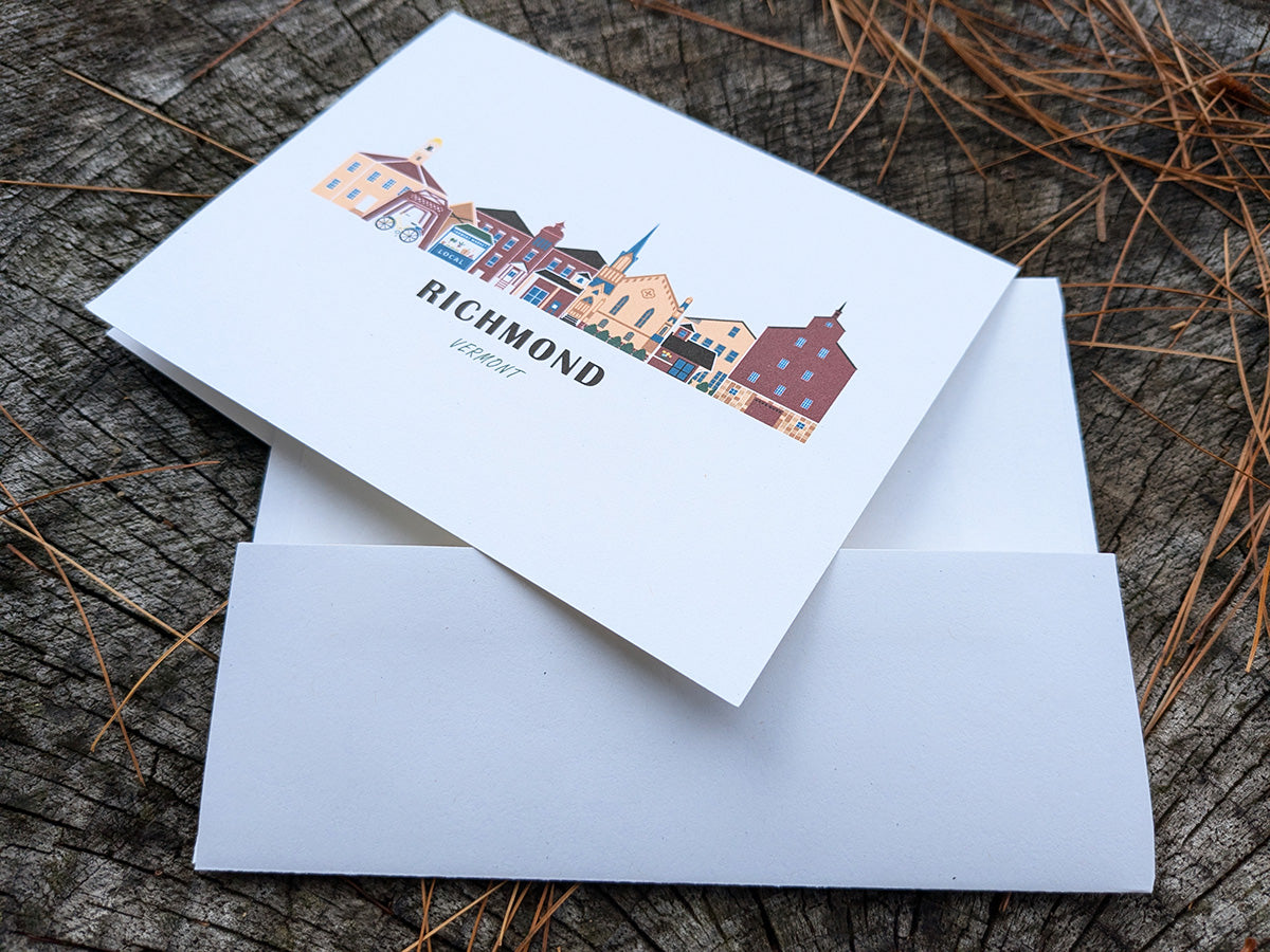 Richmond Vermont Cityscape | Blank Greeting Card Set