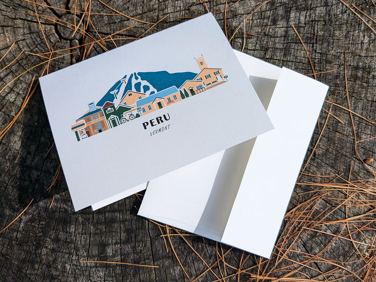 Peru Vermont Cityscape | Blank Greeting Card Set