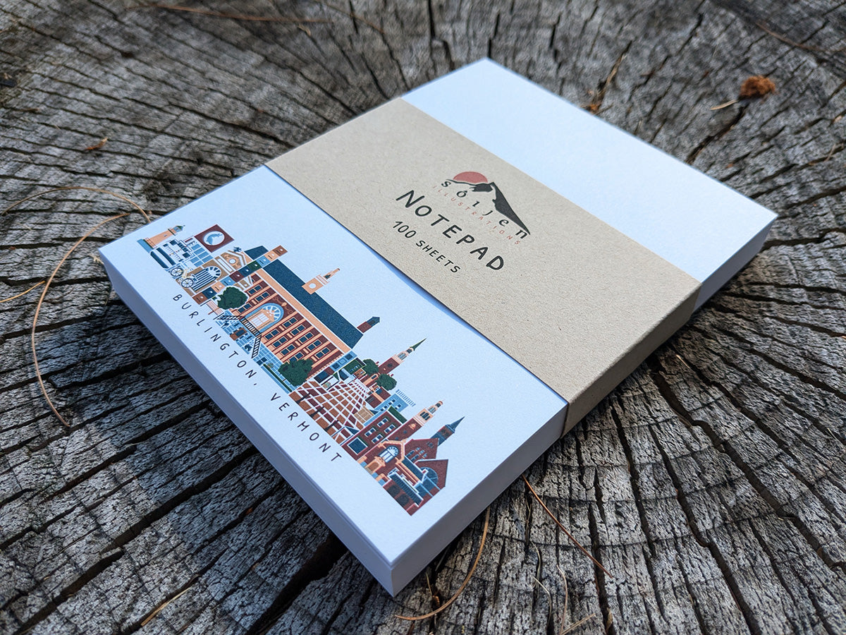 Burlington Vermont Cityscape Notepad