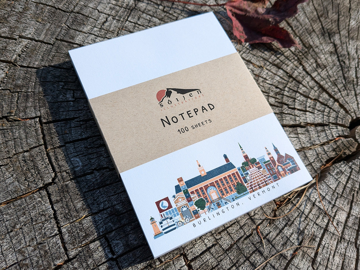 Burlington Vermont Cityscape Notepad