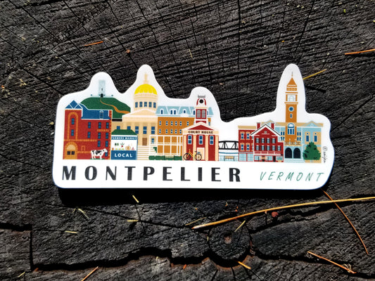 Montpelier Vermont Cityscape Waterproof Sticker