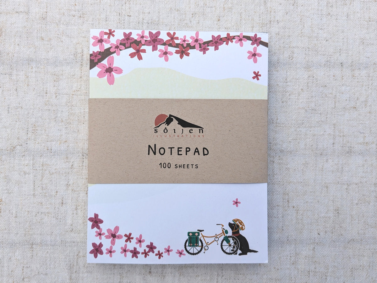 Spring Biking Pup Notepad