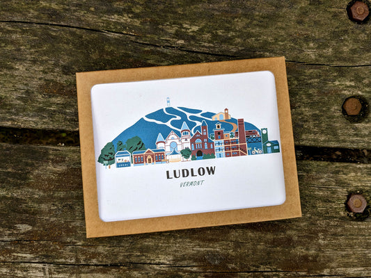 Ludlow Vermont Cityscape | Blank Greeting Card Set