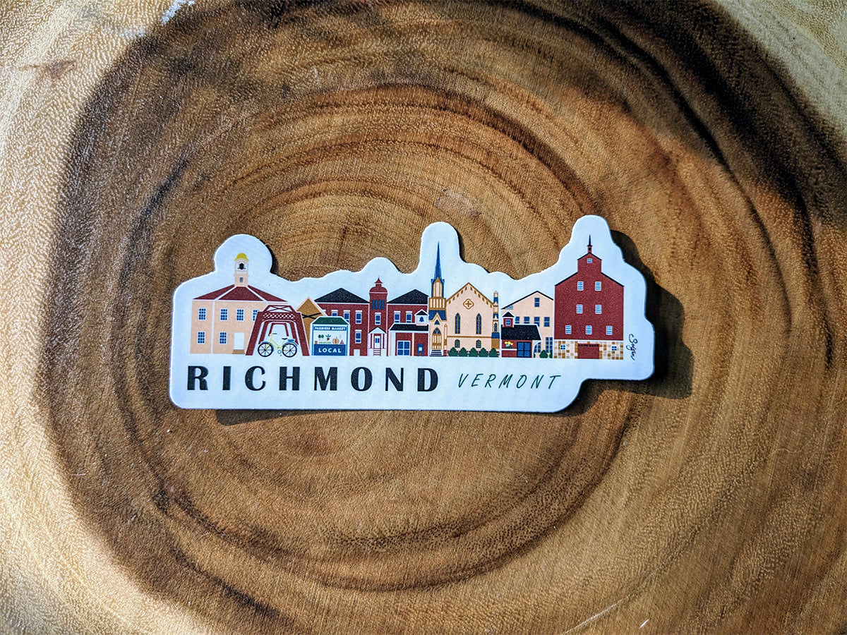 Richmond Vermont Cityscape Waterproof Sticker
