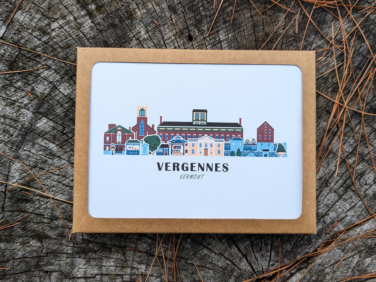 Vergennes Vermont Cityscape | Blank Greeting Card Set