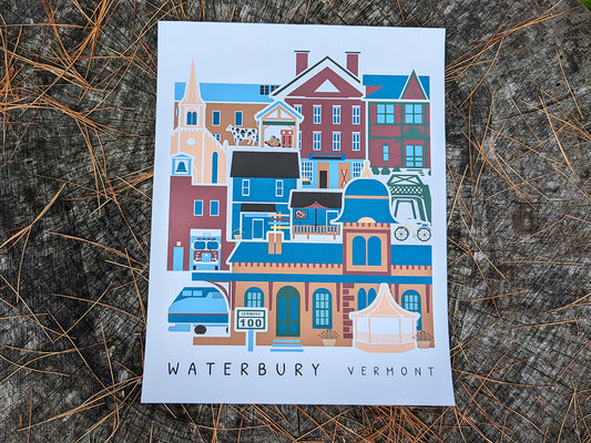 Waterbury Vermont Travel Poster