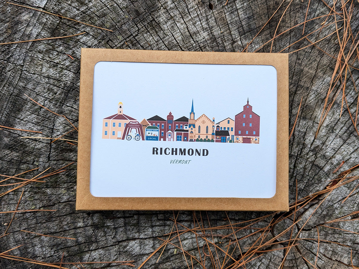 Richmond Vermont Cityscape | Blank Greeting Card Set