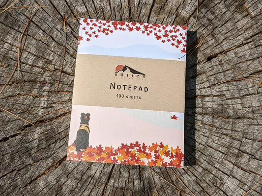 Autumn Hiking Pup Notepad