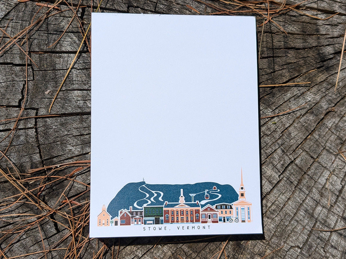 Stowe Vermont Cityscape Notepad