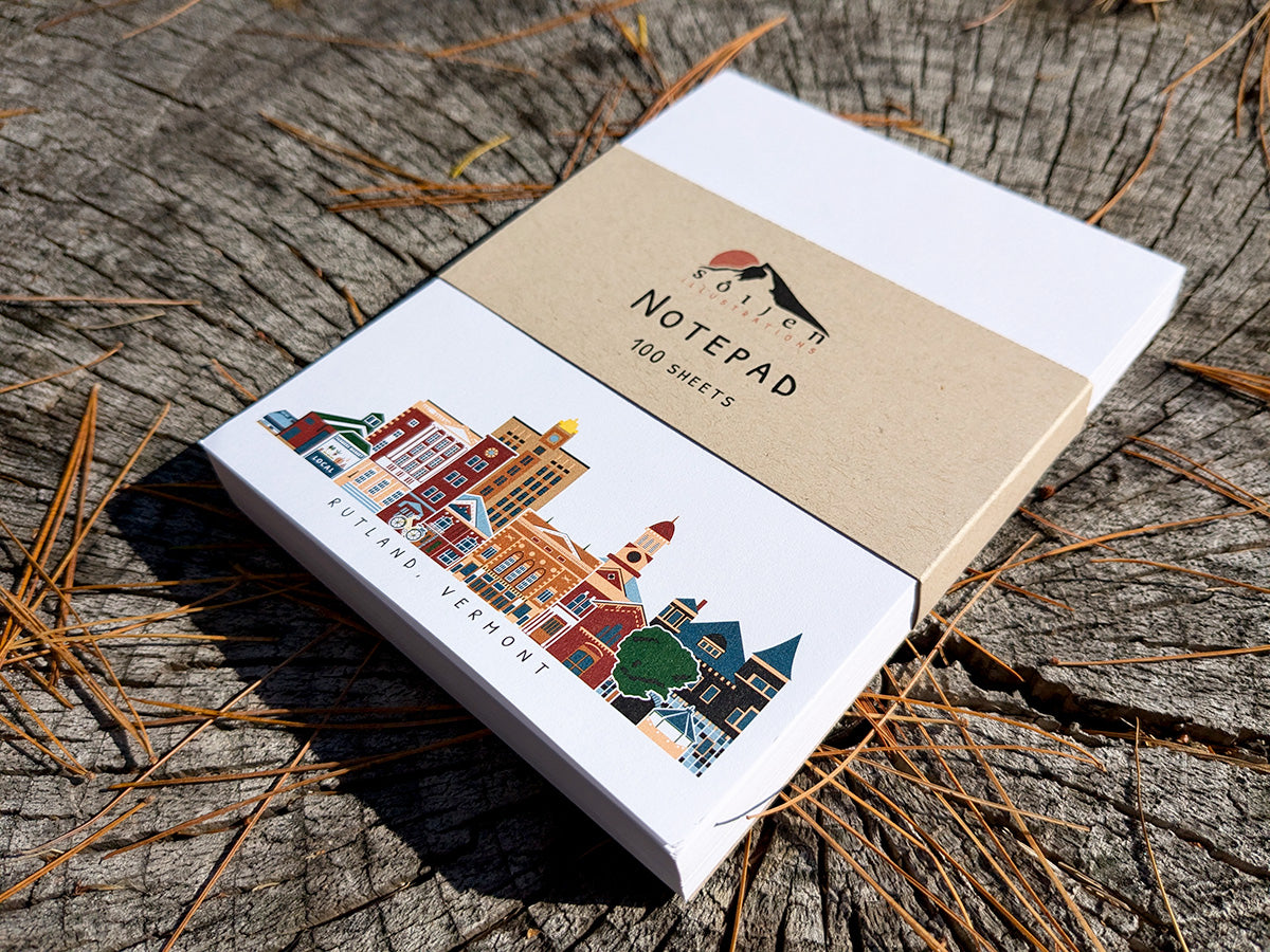 Rutland Vermont Cityscape Notepad