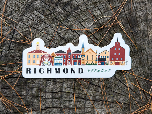 Richmond Vermont Cityscape Waterproof Sticker