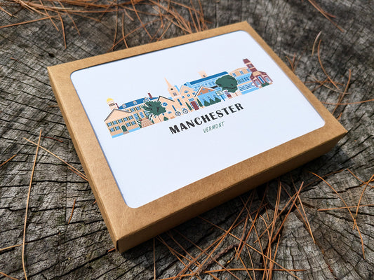 Manchester Vermont Cityscape | Blank Greeting Card Set