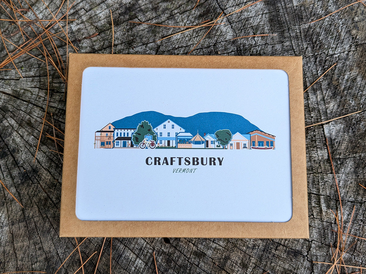 Craftsbury Vermont Cityscape | Blank Greeting Card Set