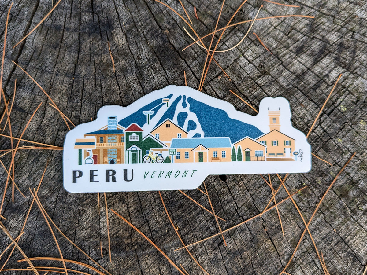 Peru Vermont Cityscape Waterproof Sticker