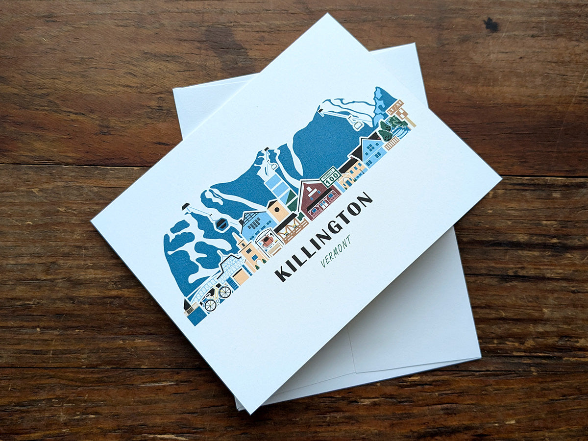 Killington Vermont Cityscape Blank Greeting Card