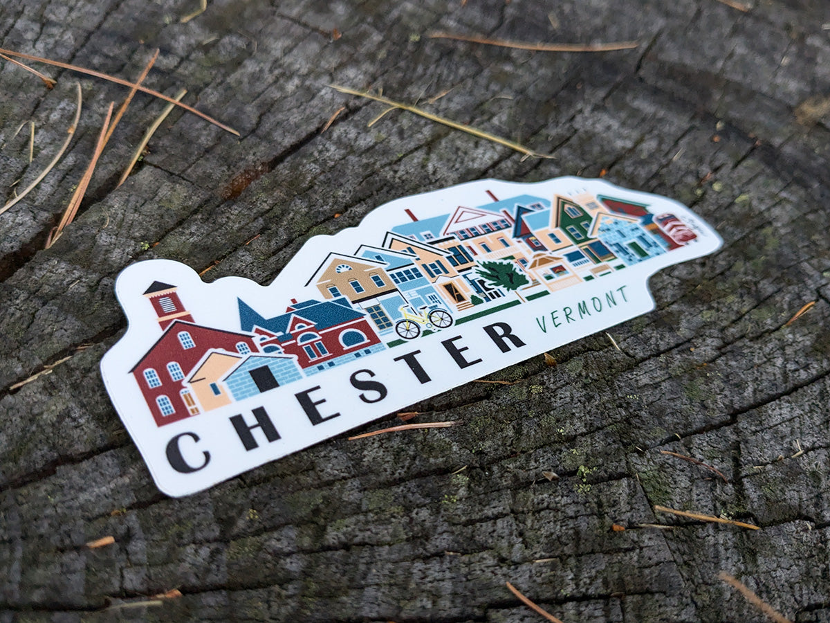 Chester Vermont Cityscape Waterproof Sticker