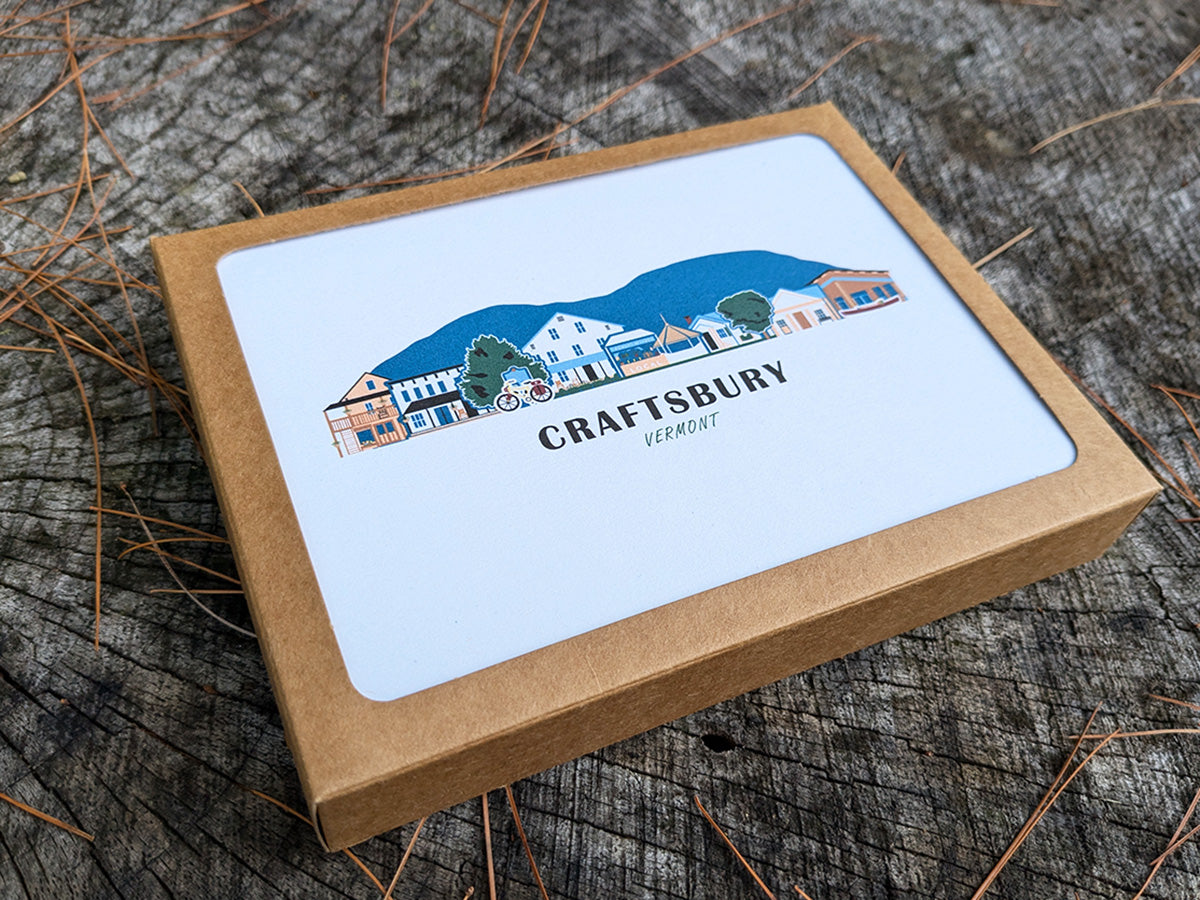 Craftsbury Vermont Cityscape | Blank Greeting Card Set