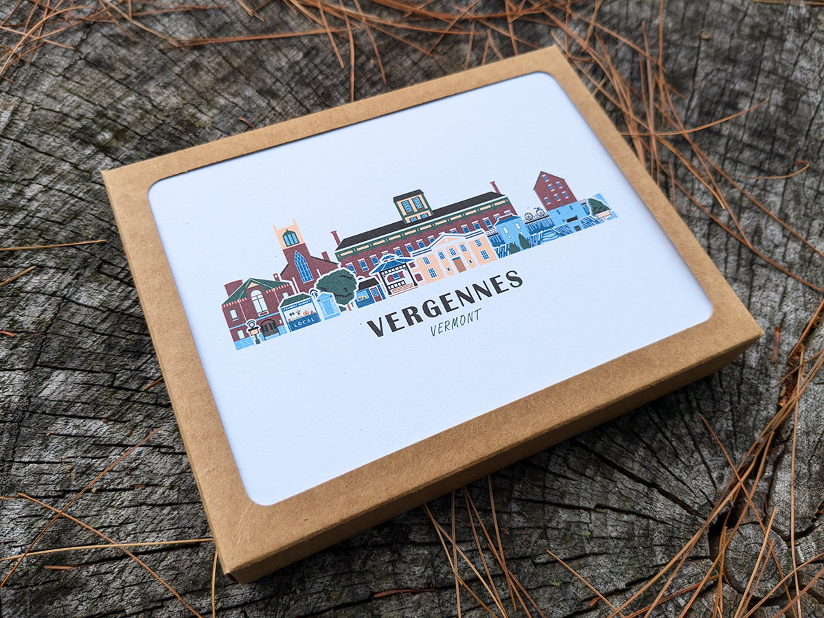 Vergennes Vermont Cityscape | Blank Greeting Card Set