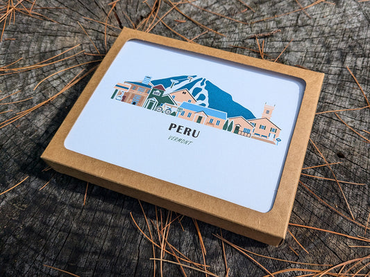 Peru Vermont Cityscape | Blank Greeting Card Set