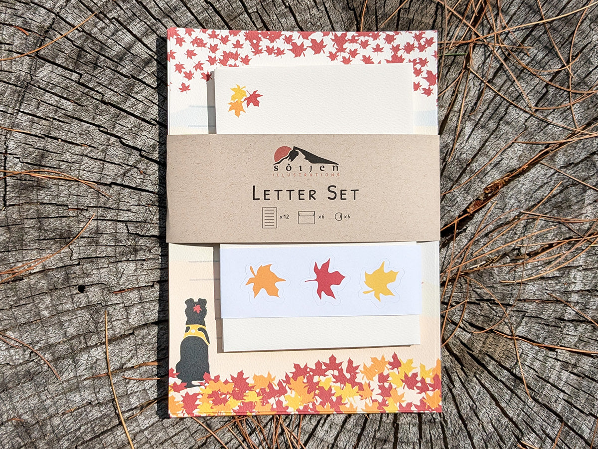 Autumn Hiking Pup Letter Set | Adventure Dog Stationery