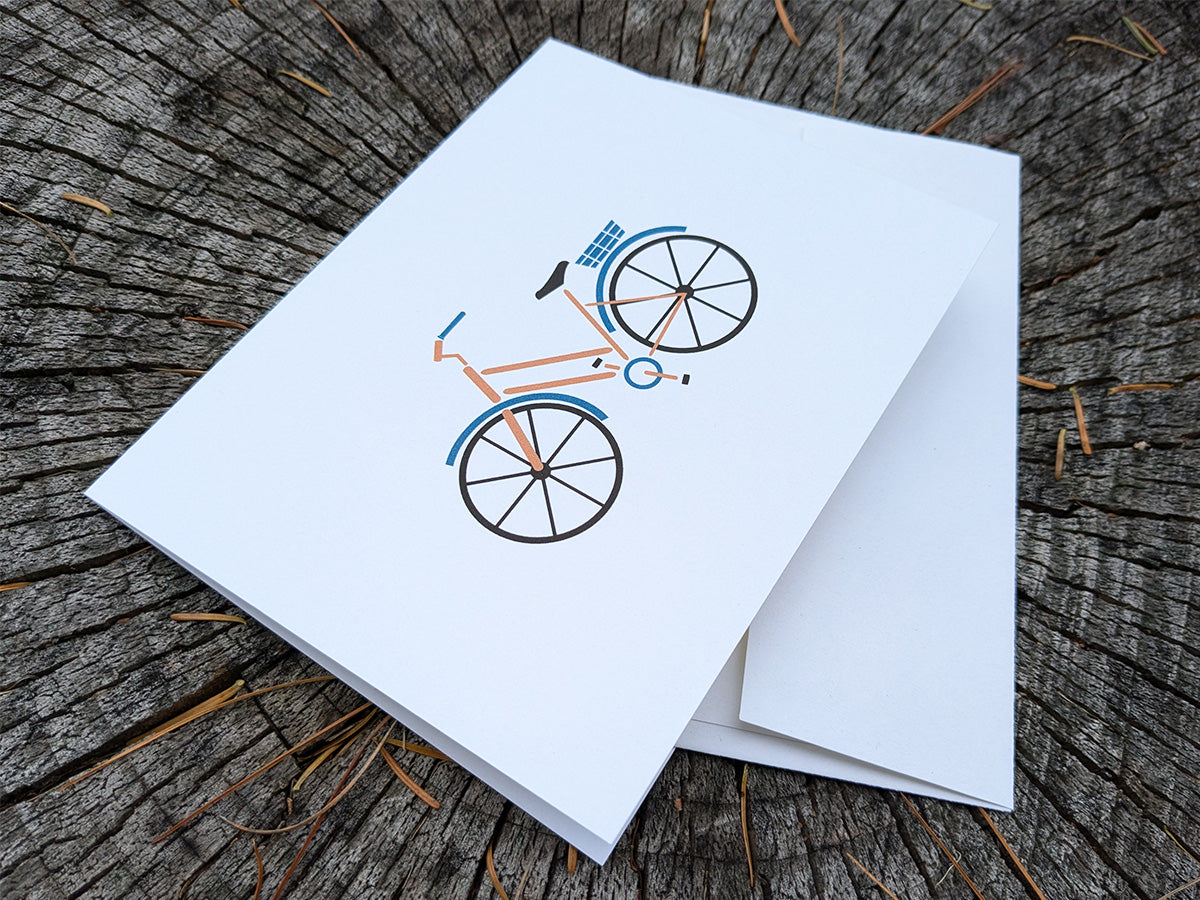 Cruiser Bike Blank Greeting Card