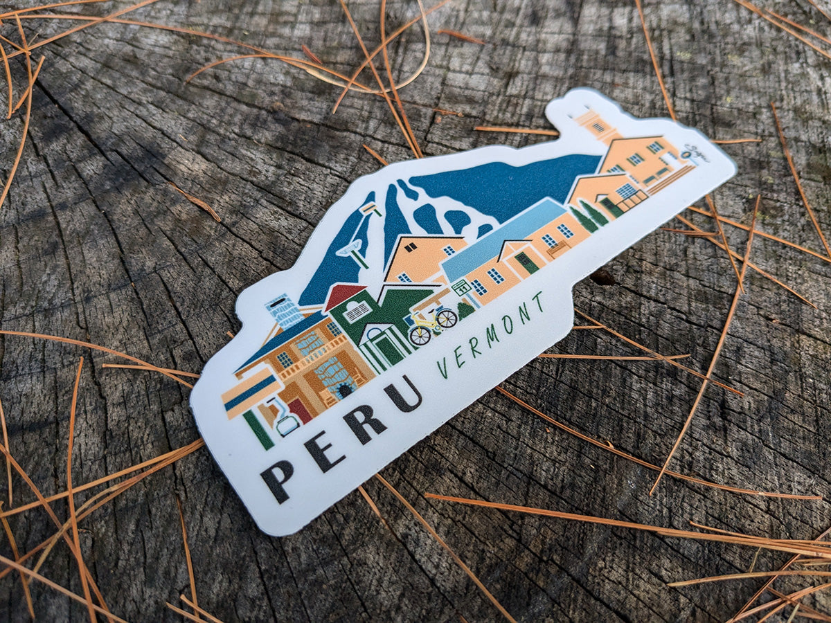 Peru Vermont Cityscape Waterproof Sticker