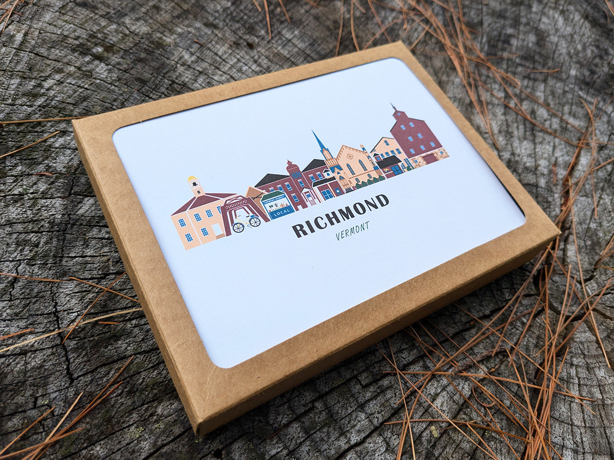 Richmond Vermont Cityscape | Blank Greeting Card Set