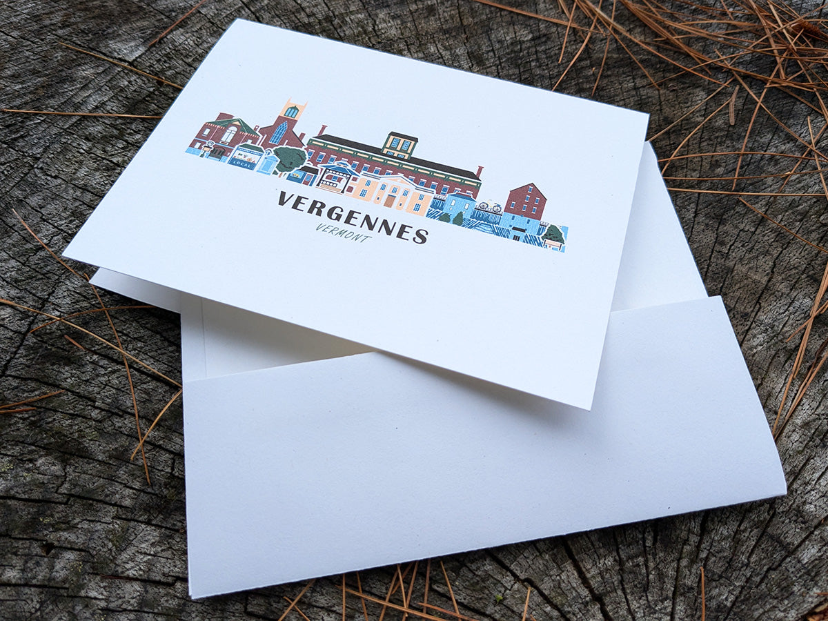 Vergennes Vermont Cityscape | Blank Greeting Card Set