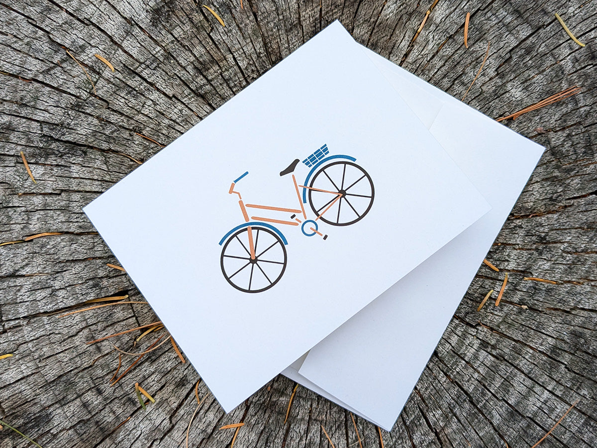 Cruiser Bike Blank Greeting Card