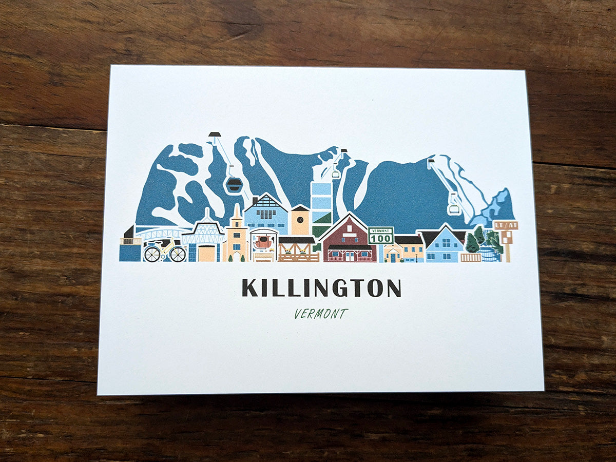 Killington Vermont Cityscape Blank Greeting Card