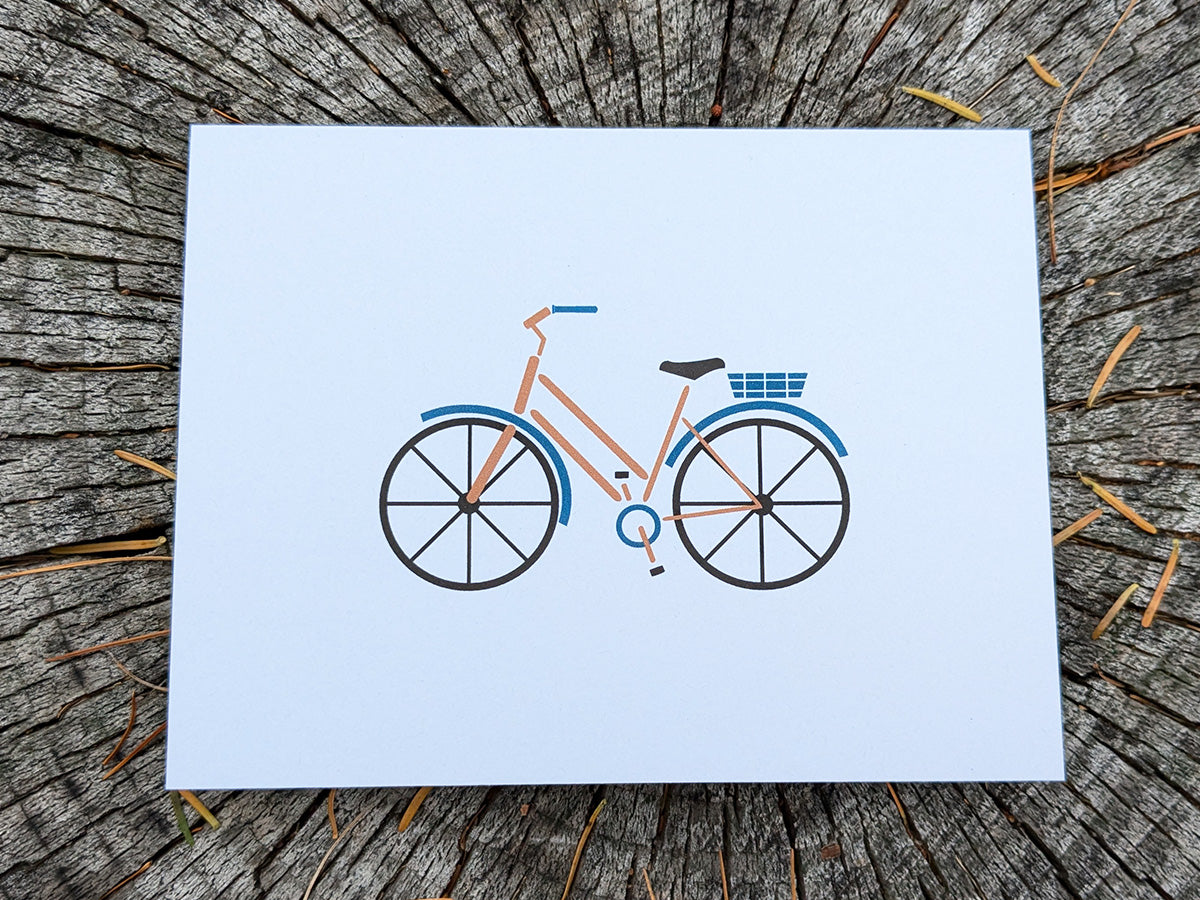 Cruiser Bike Blank Greeting Card