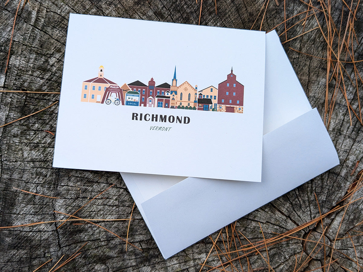 Richmond Vermont Cityscape | Blank Greeting Card Set