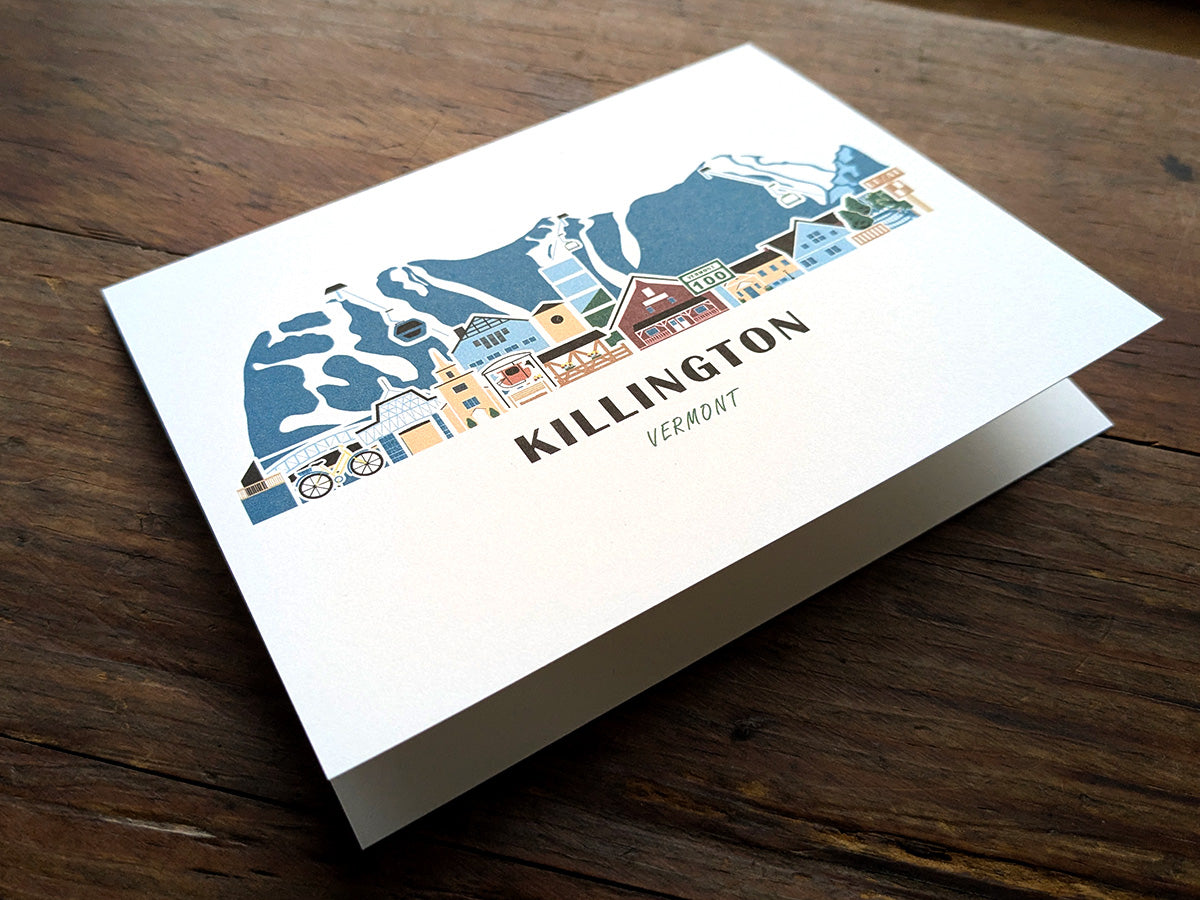 Killington Vermont Cityscape Blank Greeting Card