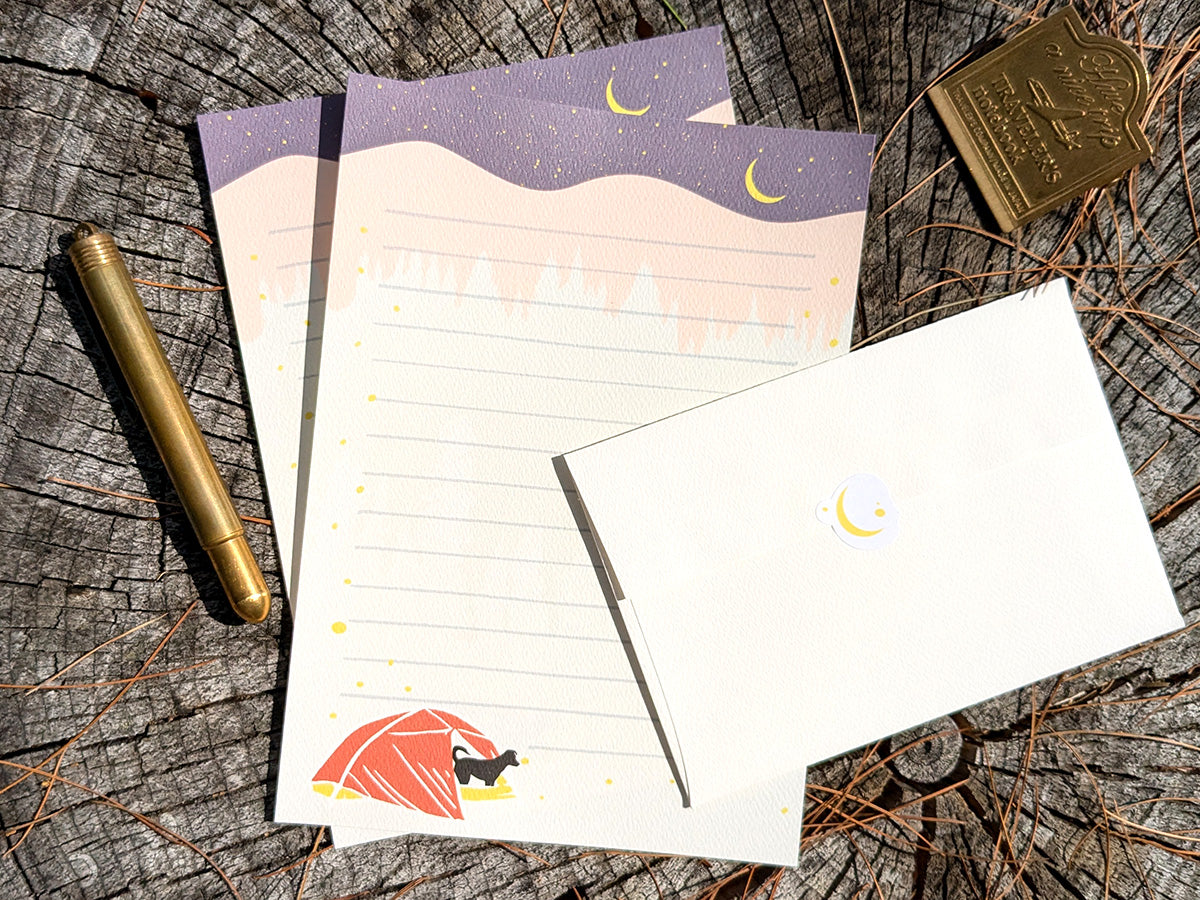 Summer Camping Pup Letter Set | Adventure Dog Stationery