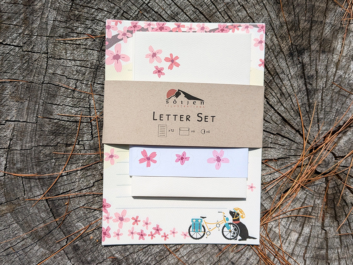 Spring Biking Pup Letter Set | Adventure Dog Stationery