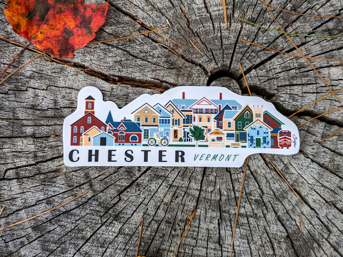 Chester Vermont Cityscape Waterproof Sticker