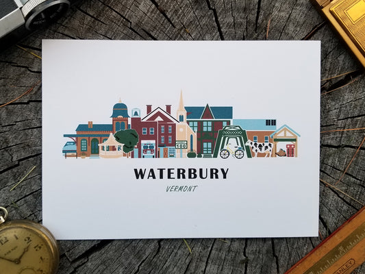 Waterbury Vermont Cityscape Print