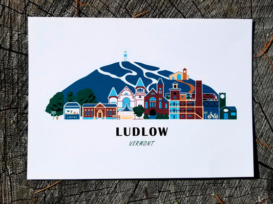 Ludlow Vermont Cityscape Print