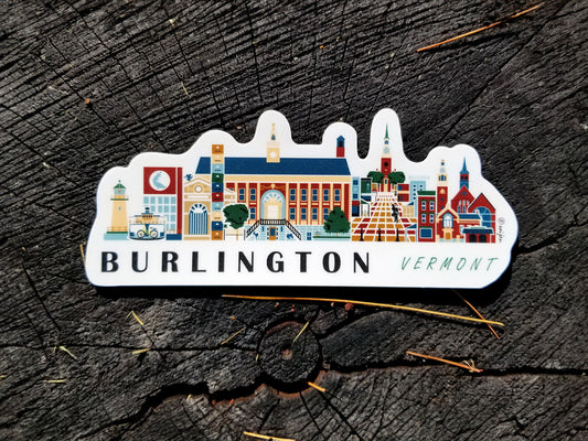 Burlington Vermont Cityscape Waterproof Sticker