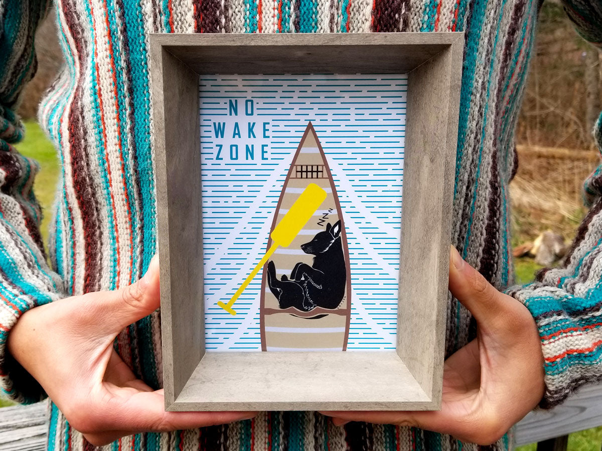 No Wake Zone Print | Canoeing Adventure Dog