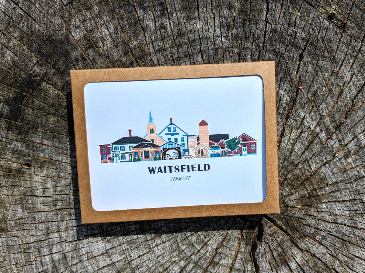 Waitsfield Vermont Cityscape | Blank Greeting Card Set