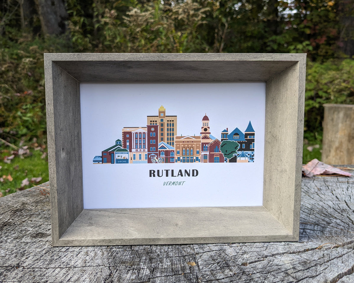 Rutland Vermont Cityscape Print