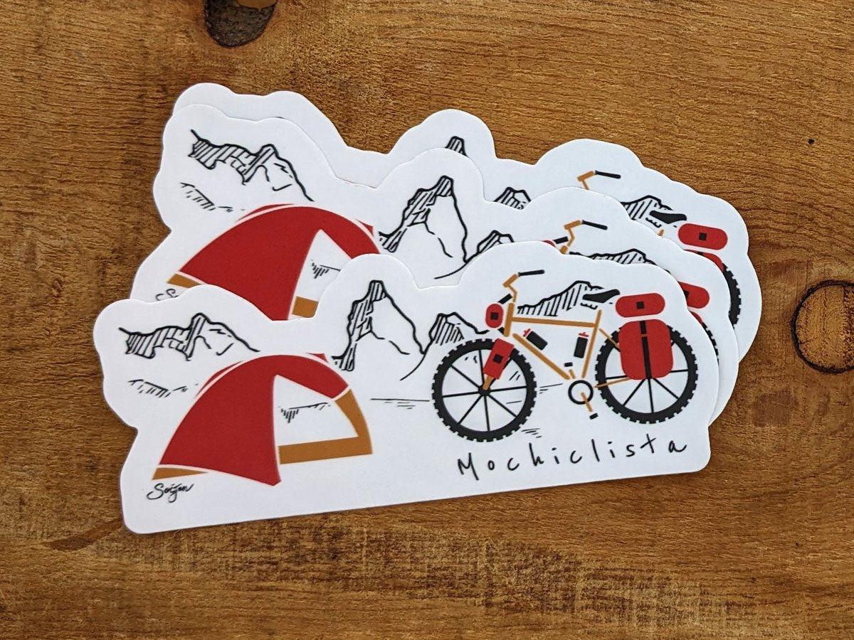 Mochiclista Waterproof Sticker | Bikepacker