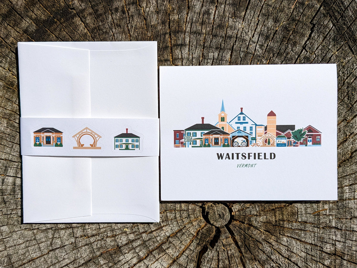 Waitsfield Vermont Cityscape | Blank Greeting Card Set